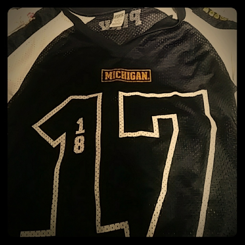 Victoria's secret pink Michigan jersey.